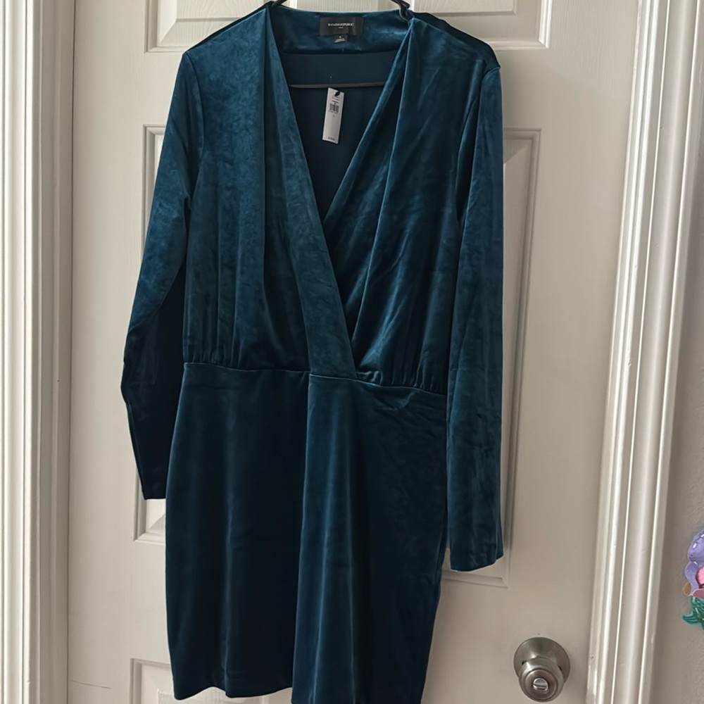 NWT Banana Republic Emerald Velvet Dress Size Large